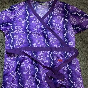 Nursing purple scrub top